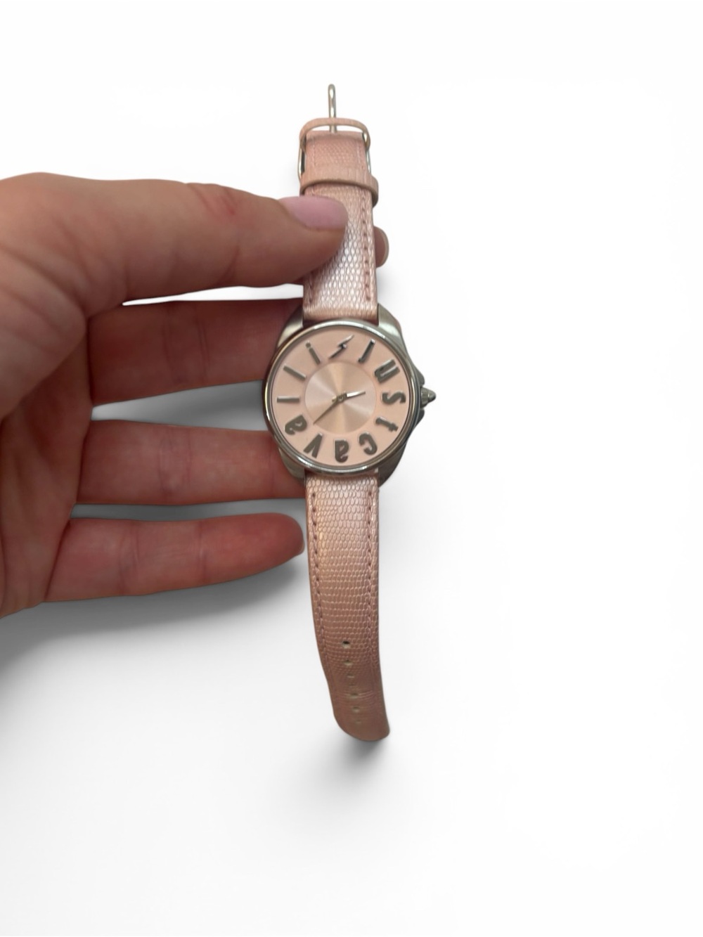 Just Cavalli Pink Leather Strap Women's Watch